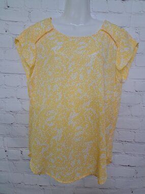Lily White Abstract Dot Print Casual Top Size Small